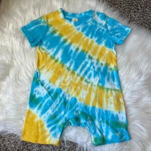 Tucker + Tate Tie Dye One Piece Cotton Romper Boys 6 Months